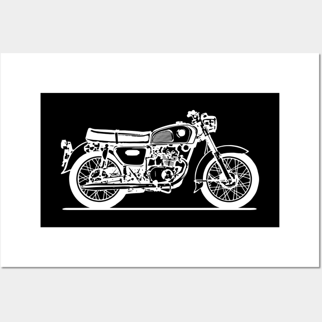 CD175 Motorcycle White Sketch Art Wall Art by DemangDesign